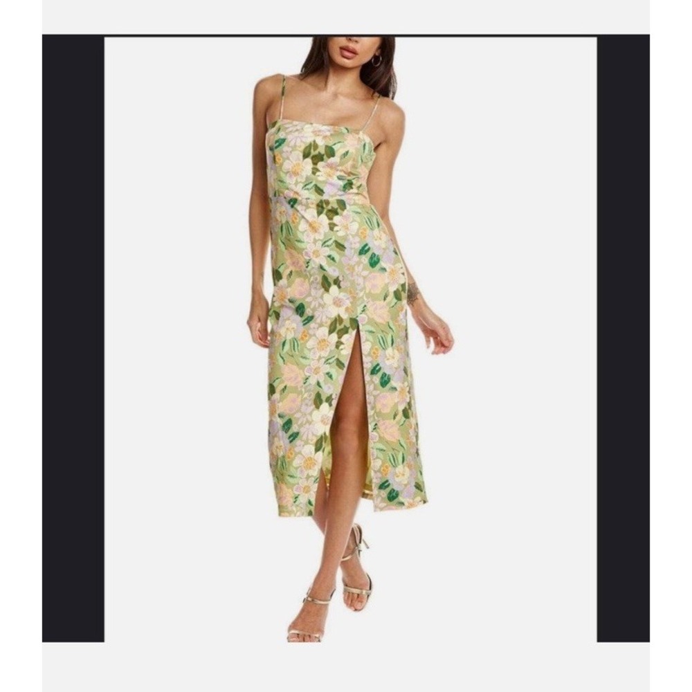 NWT ALEXIA ADMOR Ellie Midi Dress In Green Size 12 Floral Cocktail Sundress